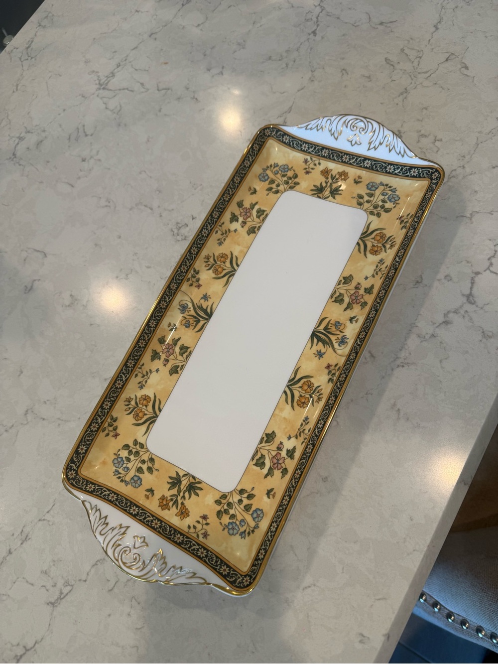 Wedgwood India Handled Rectangle Sandwich Tray 37 cm x 16 cm RARE